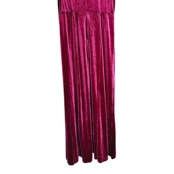 NWT Blushmark Ruby Burgundy Velvet Short Sleeve Maxi Dress - Picture 6 of 8